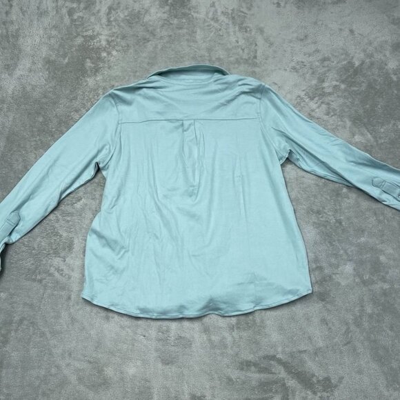 32 Degrees Heat Womens Long Sleeve Button-Up Shirt Large Green d0466 - Picture 8 of 9